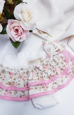 Calcinha Saia Pata Chic Floral Romantic - Bege na internet