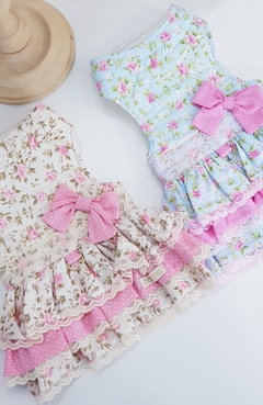 Vestido Baby Pata Chic Floral Romantic - Rosa - Pata Chic