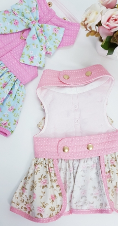 Vestido Laço e Guia Pata Chic Floral Romantic - Rosa - loja online