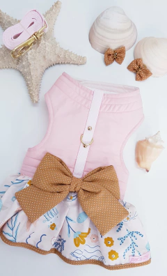 Vestido Laço e Guia Pata Chic - Encanto Coral na internet