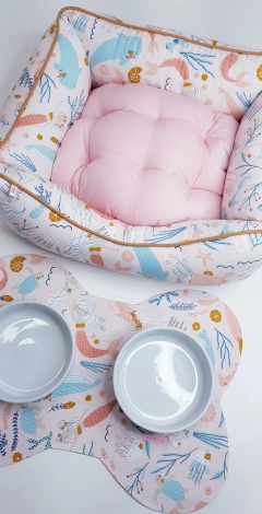 Cama Retangular Pata Chic - Encanto Coral - Pata Chic