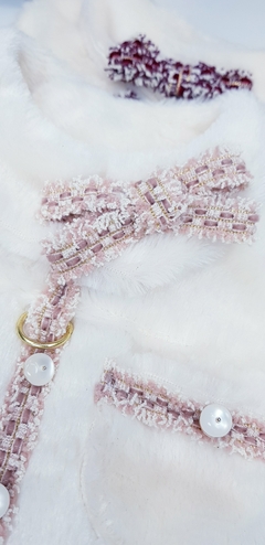 Colete de Inverno Glamour com Guia Pata Chic - Rosê na internet