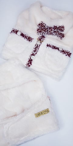 Colete de Inverno Glamour com Guia Pata Chic - Rosê - Pata Chic
