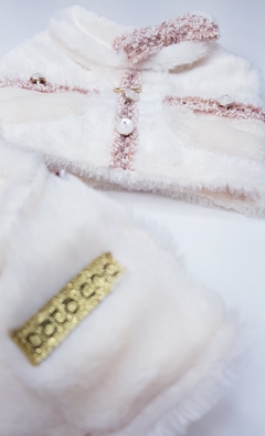 Colete de Inverno Glamour com Guia Pata Chic - Rosê - loja online