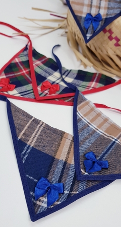 Bandana de Tecido Joy - Xadrez Vermelho - Pata Chic