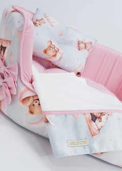 Kit Lençol e Naninha para Cama Pata Chic - Soninho Rosa - Pata Chic
