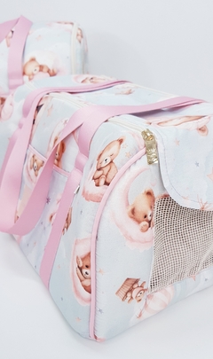 Bolsa Avião Tecido Pata Chic - Soninho Rosa - loja online