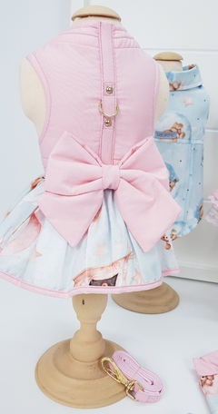 Vestido Laço e Guia Pata Chic - Soninho Rosa - Pata Chic