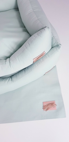 Jogo de Cama Basic M/G + Porta Comedouro Pata Chic - Verde Menta - Pata Chic