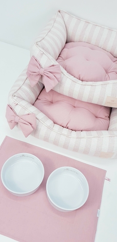 Porta Comedouro Retangular Pata Chic - Linn Rose - comprar online