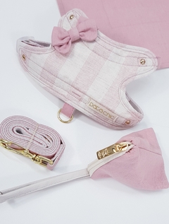 Peitoral Guia e Bolsinha Pata Chic - Linn Rose - Pata Chic