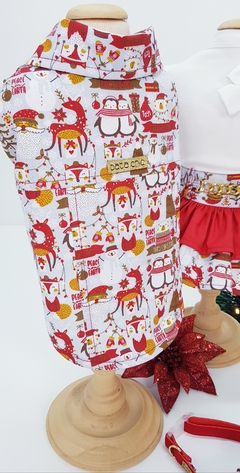 Camisa sem Manga Pata Chic - Pinguim Natalino - Pata Chic