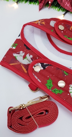 Colete Peitoral e Guia Com Laço Pata Chic - Noel Verde - Pata Chic