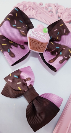Laço de Topete Joy 10cm Bico de Pato - Chocolate Derretido na internet