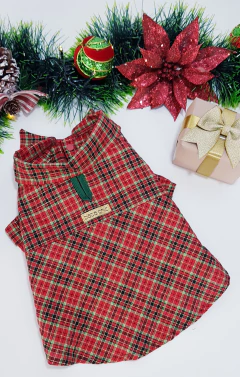 Camisa com Manga Pata Chic - Xadrez Natalino - Pata Chic