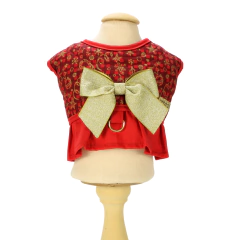 Colete Peitoral e Guia Pata Chic - Doce Natal Vermelho c/ Laço na internet