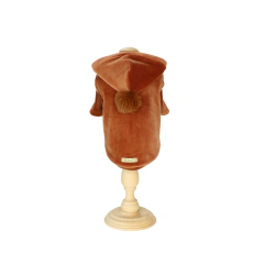Casaco Plush Pompom Pata Chic - Marrom