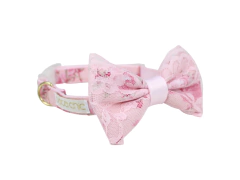 Coleira Laço Pata Chic Doce Flor - Rosa