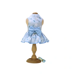 Vestido Laço e Guia Pata Chic Daisy - Azul