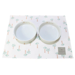 Porta Comedouro Retangular Pata Chic - Palm Breeze