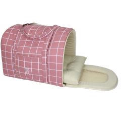 Bolsa Transporte Tecido Pata Chic Grid - Rosa - comprar online