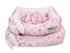 Cama Retangular Pata Chic Doce Flor - Rosa