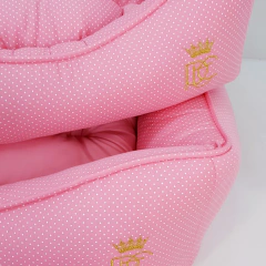 Cama Retangular Pata Chic - Poá Rosa Chiclete - comprar online