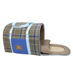 Bolsa Transporte Tecido Pata Chic Xadrez - Cinza - comprar online