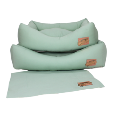 Jogo de Cama Basic M/G + Porta Comedouro Pata Chic - Verde Menta