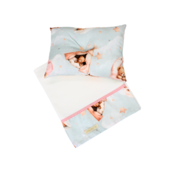 Kit Lençol e Naninha para Cama Pata Chic - Soninho Rosa