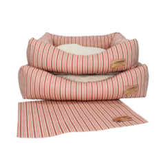 Jogo de Cama Basic M/G + Porta Comedouro Pata Chic - Listra Coral