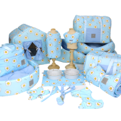 Peitoral Americano Tecido com Guia Pata Chic Azul Bebê - Egg - Pata Chic