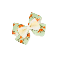 Laço de Topete Joy 10cm Bico de Pato - Flores Laranja