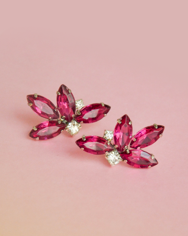 Aros Flor Chica Burgundy thumbnail 2
