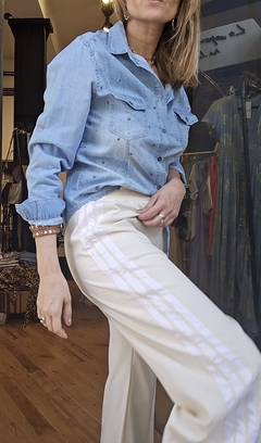 PANTALON PALAZZO RIB - comprar online