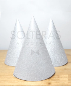 Bonetes para cumpleaños plateado gibré - comprar online