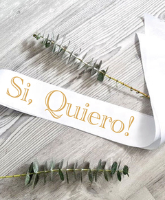 Banda de raso personalizada - Solteras Asociadas