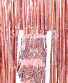 Fondo para photobooth rose gold - cortina metalizada