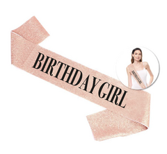 Banda glitter "Birthday Queen" o "Birthday Girl" - tienda online