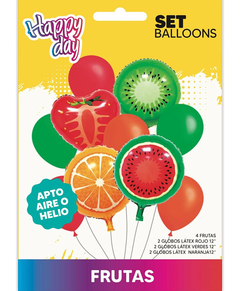 Set de 10 globos fruta/tropical - comprar online