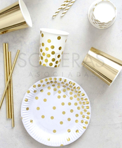 Platos lunares dorados - comprar online