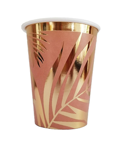 Vasos Hojas Rosa gold