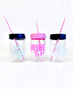 Vasos de plástico Bride/Team Bride con tapa y sorbete - comprar online
