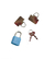 Imagen de 12 KITS CANDADO LLAVE Y SUJETADOR LB SHOP