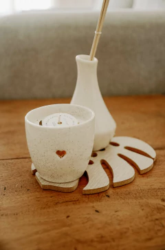 Combo difu + vela corazón + bandeja madera - piopio-objetos