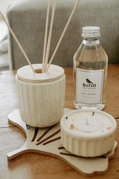 Imagen de Difusor cerámica rayas y maderas