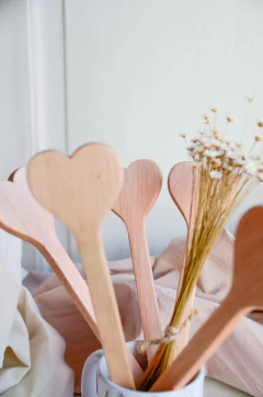 Espátula madera corazón - comprar online