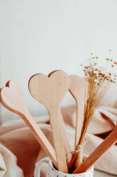 Imagen de Espátula madera corazón