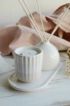 Vela cerámica pocillo