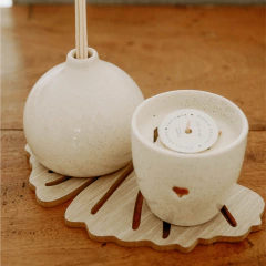 Combo difu + vela corazón + bandeja madera